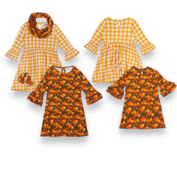 Rare Editions Other - Rare Editions Toddler Girls Pumpkin Check Dress - 2 Pack 2T